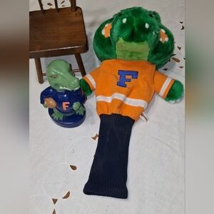 VINTAGE NCAA Florida Gators Mascot Long-Neck Golf Head Cover And Stature.